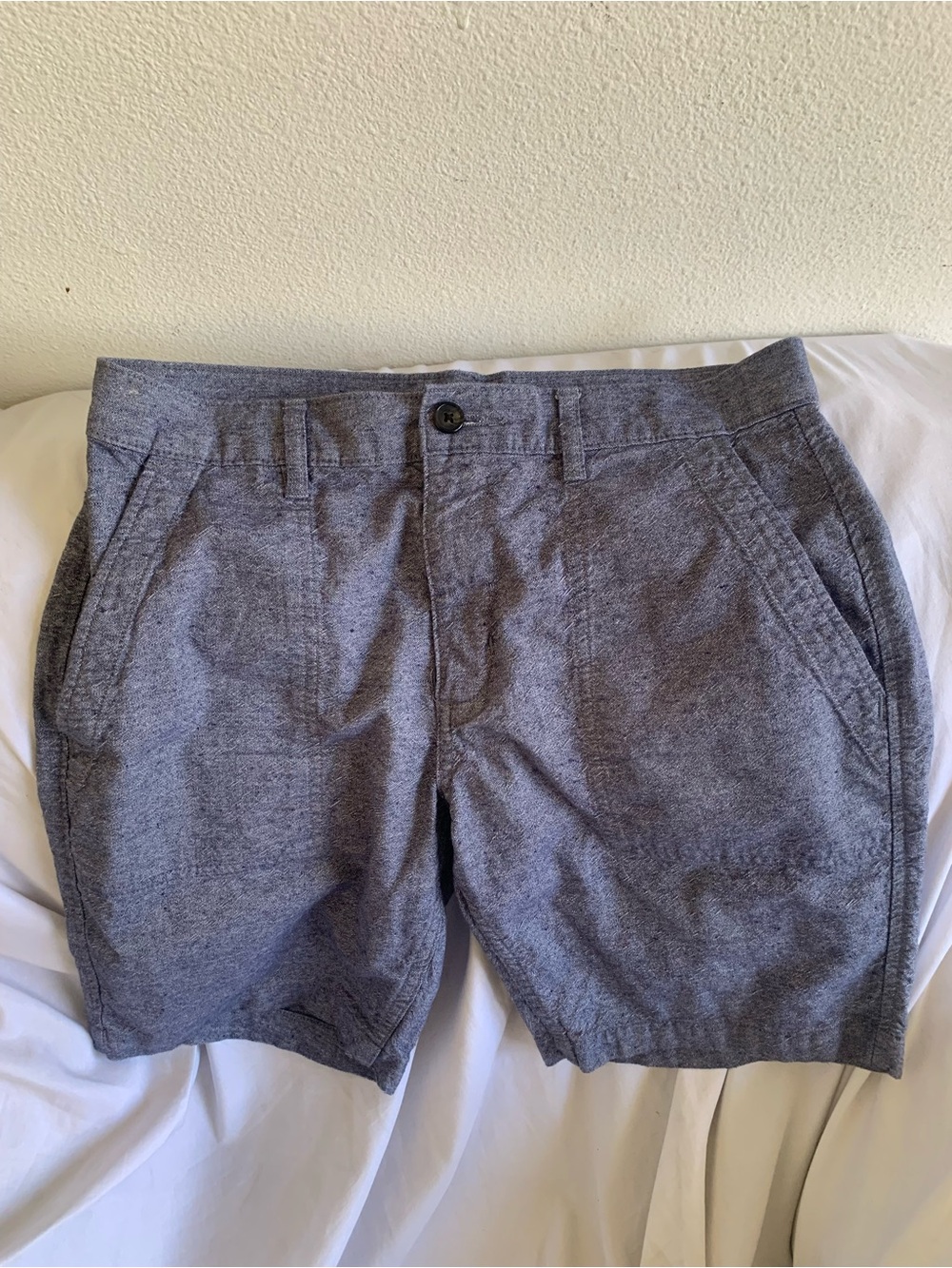 Taylor Stitch Indigo Blue Recycled Cotton Shorts 32”